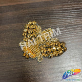 Metallic Moth Insect Beaded Rhinestone Applique, BA-129