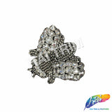 Metallic Moth Insect Beaded Rhinestone Applique, BA-129
