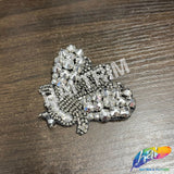 Metallic Moth Insect Beaded Rhinestone Applique, BA-129