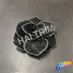 Black/Silver 3D Flower Rhinestone Applique, BA-172