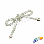 Crystal Rope Rhinestone Drawstring Bow Piece with Metal Stopper, BA-182