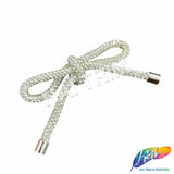 Crystal Rope Rhinestone Drawstring Bow Piece with Metal Stopper, BA-182