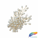 Ivory Pearl Wired Beaded Motif Applique, BA-196