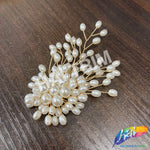 Ivory Pearl Wired Beaded Motif Applique, BA-196