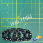 Navy Infinity Spiral Beaded Applique, BA-201