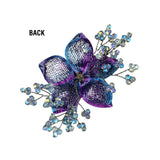 Royal Blue/Purple Wired Beaded Flower Applique, BA-202