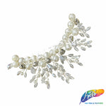 Pearl/Crystal Wired Beaded Motif Applique, BA-213