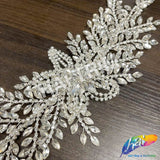 Glass Rhinestone Wired Floral Motif Applique, BA-215