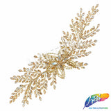 Glass Rhinestone Wired Floral Motif Applique, BA-215