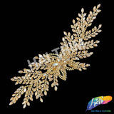 Glass Rhinestone Wired Floral Motif Applique, BA-215