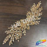 Glass Rhinestone Wired Floral Motif Applique, BA-215