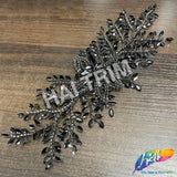 Glass Rhinestone Wired Floral Motif Applique, BA-215