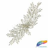 Glass Rhinestone Wired Floral Motif Applique, BA-215