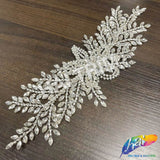 Glass Rhinestone Wired Floral Motif Applique, BA-215