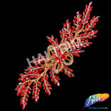 Glass Rhinestone Wired Floral Motif Applique, BA-215
