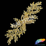 Glass Rhinestone Wired Floral Motif Applique, BA-215