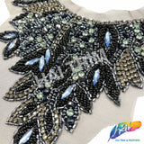 SALE! Black/Navy/Multicolor Beaded Rhinestone Applique, BA-300