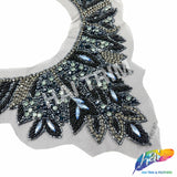 SALE! Black/Navy/Multicolor Beaded Rhinestone Applique, BA-300