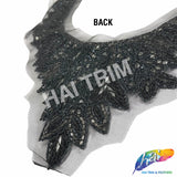 SALE! Black/Navy/Multicolor Beaded Rhinestone Applique, BA-300