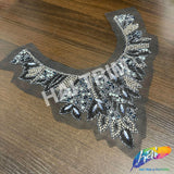 SALE! Black/Navy/Multicolor Beaded Rhinestone Applique, BA-300