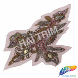 SALE! Multicolor Beaded Motif Rhinestone Applique, BA-303