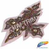 SALE! Multicolor Beaded Motif Rhinestone Applique, BA-303