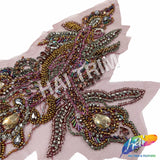 SALE! Multicolor Beaded Motif Rhinestone Applique, BA-303