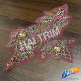 SALE! Multicolor Beaded Motif Rhinestone Applique, BA-303