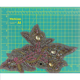 SALE! Multicolor Beaded Motif Rhinestone Applique, BA-303