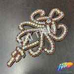 Beaded Rhinestone Motif Applique, BR-020