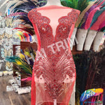 Color Beaded Rhinestone Dress Bodice Applique, BRD-02