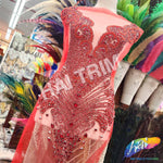 Color Beaded Rhinestone Dress Bodice Applique, BRD-02