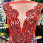 Color Beaded Rhinestone Dress Bodice Applique, BRD-02