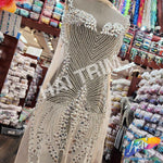 Crystal Beaded Rhinestone Dress Bodice Applique, BRD-03