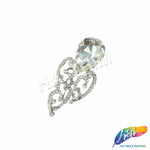 Crystal Teardrop Motif Rhinestone Brooch, BRS01-055