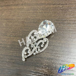Crystal Teardrop Motif Rhinestone Brooch, BRS01-055