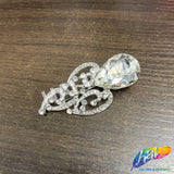 Crystal Teardrop Motif Rhinestone Brooch, BRS01-055