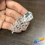 Crystal Teardrop Motif Rhinestone Brooch, BRS01-055