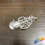 Crystal Teardrop Motif Rhinestone Brooch, BRS01-055