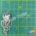 Crystal Teardrop Motif Rhinestone Brooch, BRS01-055