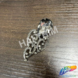 Crystal Teardrop Motif Rhinestone Brooch, BRS01-055
