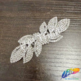 Crystal/Silver Floral Motif Rhinestone Brooch, BRS01-058