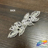Crystal/Silver Floral Motif Rhinestone Brooch, BRS01-058