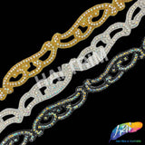 SALE! 1 1/2" Beaded Motif Rhinestone Trim (sold by yard piece), BRT-050