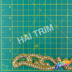 SALE! 1 1/2" Beaded Motif Rhinestone Trim (sold by yard piece), BRT-050