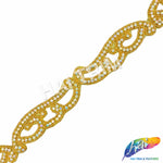 SALE! 1 1/2" Beaded Motif Rhinestone Trim (sold by yard piece), BRT-050