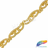 SALE! 1 1/2" Beaded Motif Rhinestone Trim (sold by yard piece), BRT-050