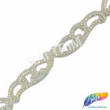 SALE! 1 1/2" Beaded Motif Rhinestone Trim (sold by yard piece), BRT-050