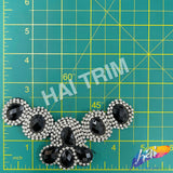 Beaded Rhinestone Motif Applique, BS-004