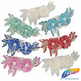 Beaded Sequins Motif Applique with Pearl Fringe, BSA-03